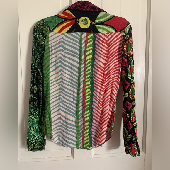 Desigual mixed pattern psychedelic button shirt - Picture 3 of 4